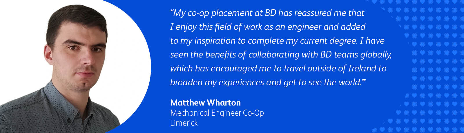 Matthew Wharton, Mechanical Engineer Co-Op at BD Limerick